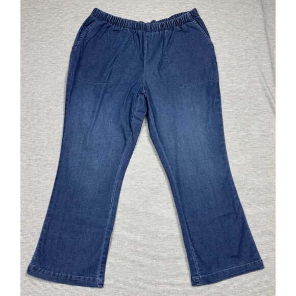 Woman Within Denim - Woman Within Jeans Womens Size 22WP Blue Denim Pull On High Rise Bootcut NEW